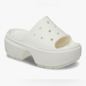 CROCS NWT Stomp platform slides sandals chalk women’s 9